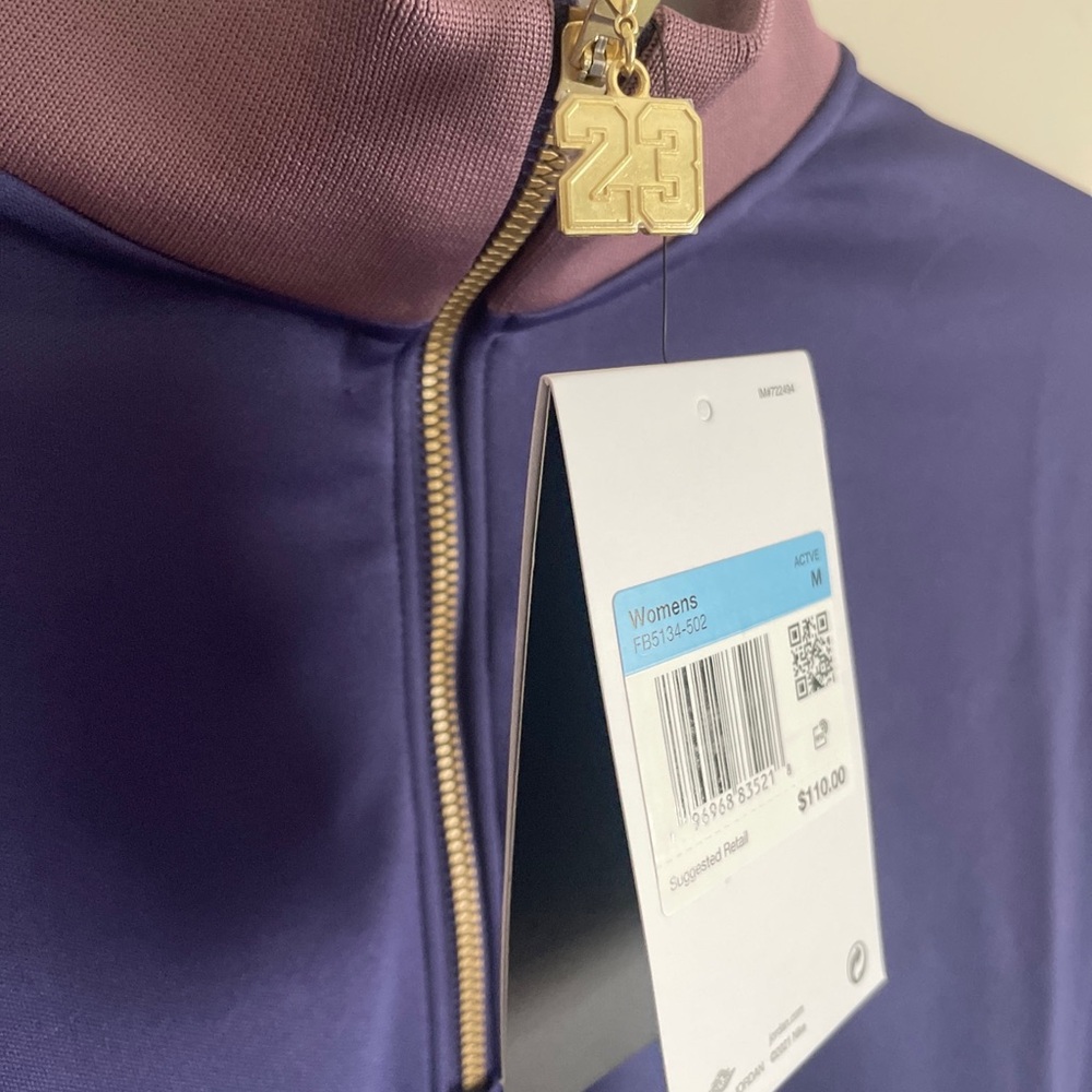 Nike Air Jordan (Her)itage Women's Top Pullover Zip 23 Purple M $110 FB5134-502 - Picture 6 of 9
